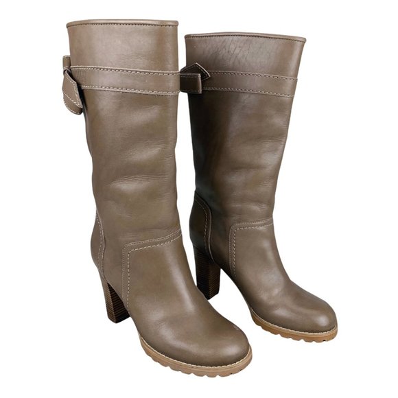 See By Chloe Brown Leather Mid Calf Boots Size 7 - Picture 5 of 16